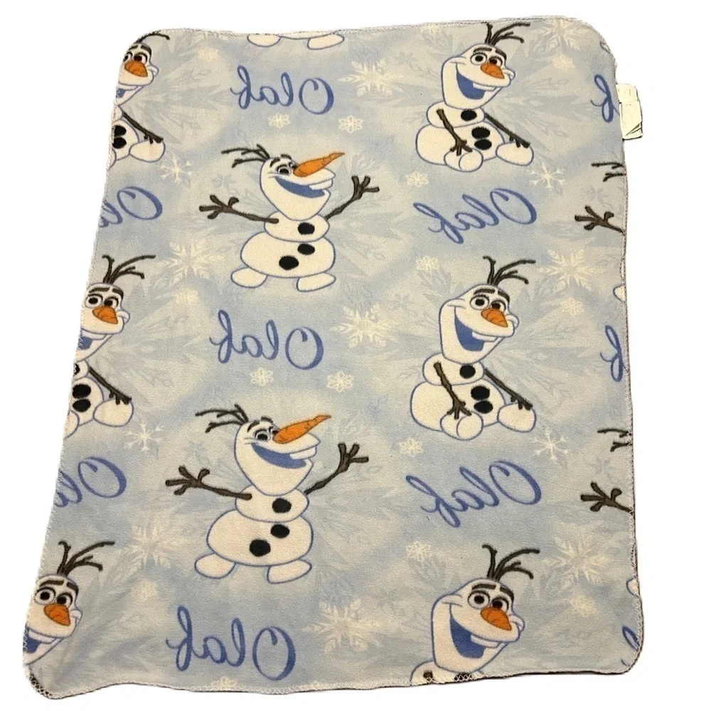 Disney Frozen Olaf Blanket Blue Kids Fleece Throw Snowman Blue